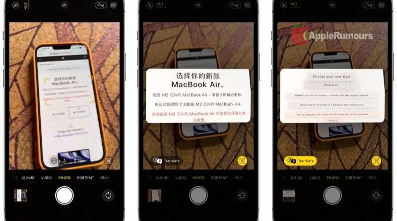 On iOS 16, the Camera App may provide translations directly-feature