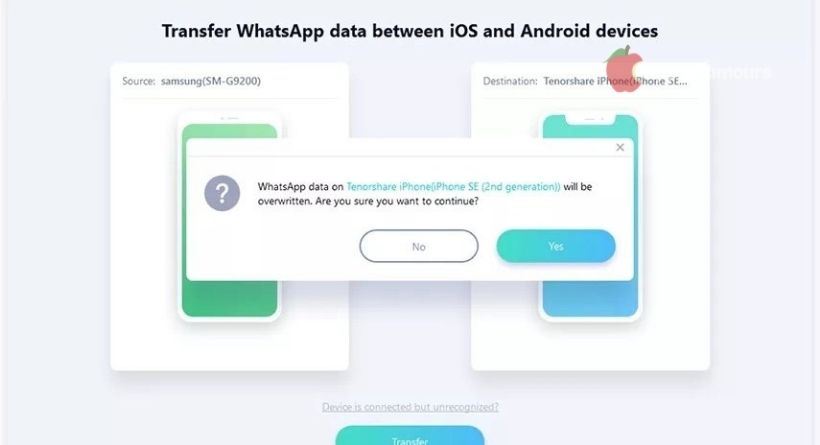 how to transfer WhatsApp data from Android to iPhone (2)